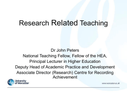 Research Related Teaching powerpoint presentation