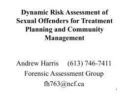 Sex Offender Risk Assessment