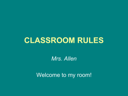CLASSROOM RULES - Chaparral Middle School