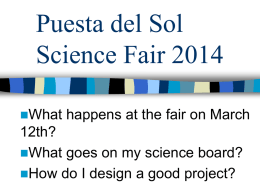 Puesta del Sol Science Fair 2013