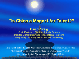 Is China a Magnet for Talent?”