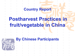 Country Report (Yunnan Province, CHINA)