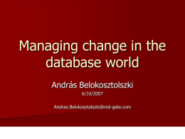 Managing change in the database word