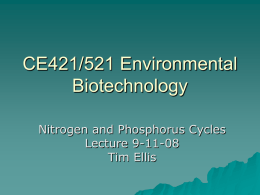 CE421/521 Environmental Biotechnology