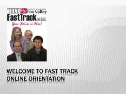 Fast Track Online Orientation