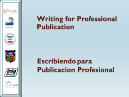 Writing for Professional Publication