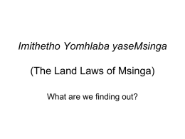 Imithetho Yomhlaba yaseMsinga (Land Laws of Msinga)