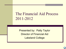 The Financial Aid Process 2008-2009