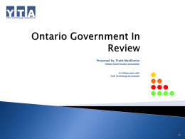 Ontario Government In Review