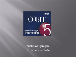 COBIT - University of Tulsa