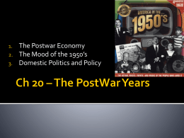 Ch 20 – The PostWar Years