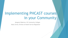 Implementing PHCAST courses in your Community