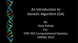 An Introduction to Genetic Algorithm