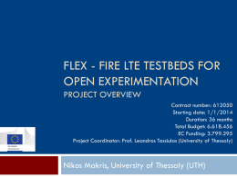 FLEX - FIRE LTE testbeds for open experimentation WP tiTLE