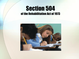 Section 504 of the Rehabilitation Act of 1973