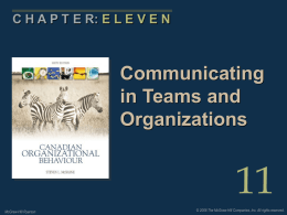 Communicating in Teams and Organizations