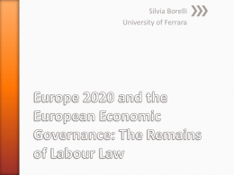 Europe 2020 and the European Economic Governance: What