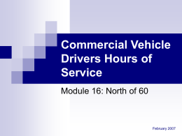 Module 16 - Government of Alberta Ministry of Transportation: