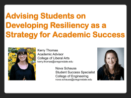 Advising Students on Developing Resiliency as a Strategy