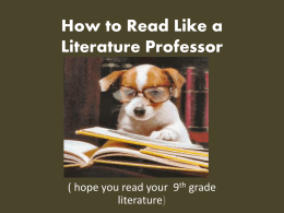 How to Read Like a Literature Professor