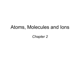 Atoms, Molecules and Ions