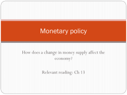 Ch 15 Monetary policy