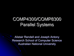 COMP3320/COMP6464 High Performance Scientific Computing