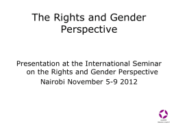 The Rights and Gender Perspective
