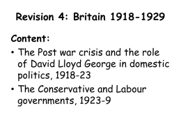 Revision 4: Britain 1918-1929