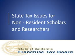 State Tax Issues for Non