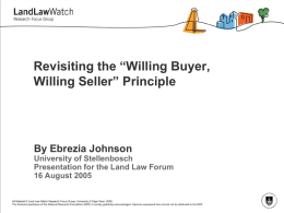 Revisiting the “Willing Buyer, Willing Seller” Principle