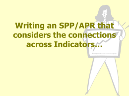 Writing an SPP/APR that considers the connections across