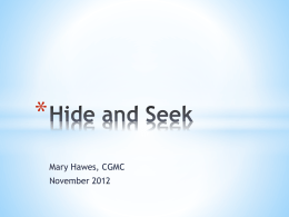 Rev Mary Hawes’s presentation slides