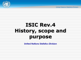 ISIC Rev.4 - Main concepts and application rules