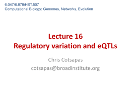 Regulatory variation and eQTLs