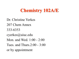 Chemistry 102B - University of Illinois at Urbana–Champaign