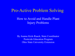 Pro-Active Problem Solving