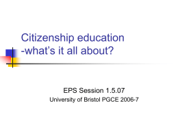 Citizenship education -what&rsquo;s it all about? - Hom