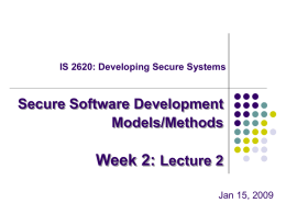 IS 2935: Developing Secure Systems