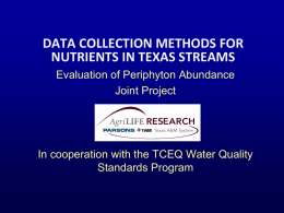 DATA COLLECTION METHODS FOR NUTRIENTS IN TEXAS …