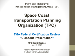Pensacola TMA Certification Review