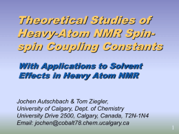 NMR spin spin couplings for heavy elements