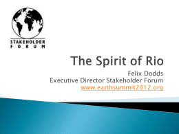 The Spirit of Rio - Stakeholder Forum