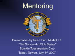 Mentoring - Toastmasters