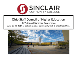 Institution’s Name Ohio Staff Council of Higher Education