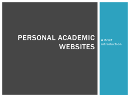 Personal Academic Websites
