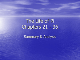The Life of Pi Chapters 21