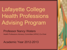 Lafayette’s Health Professions Advising Program