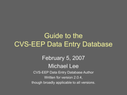 CVS-EEP Data Entry - Carolina Vegetation Survey