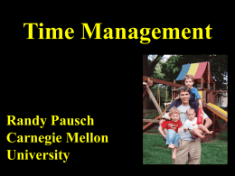 Time Management - Carnegie Mellon University